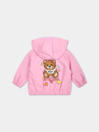 Giacca a vento rosa per neonata con Teddy Bear,Moschino Kids,MDS02D LAA38 50206